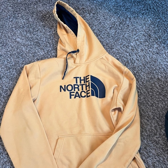 The North Face mens yellow and navy fleece hoodie size medium - Picture 1 of 3